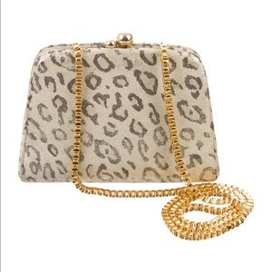 Judith Leiber animal print mini pyramid bag